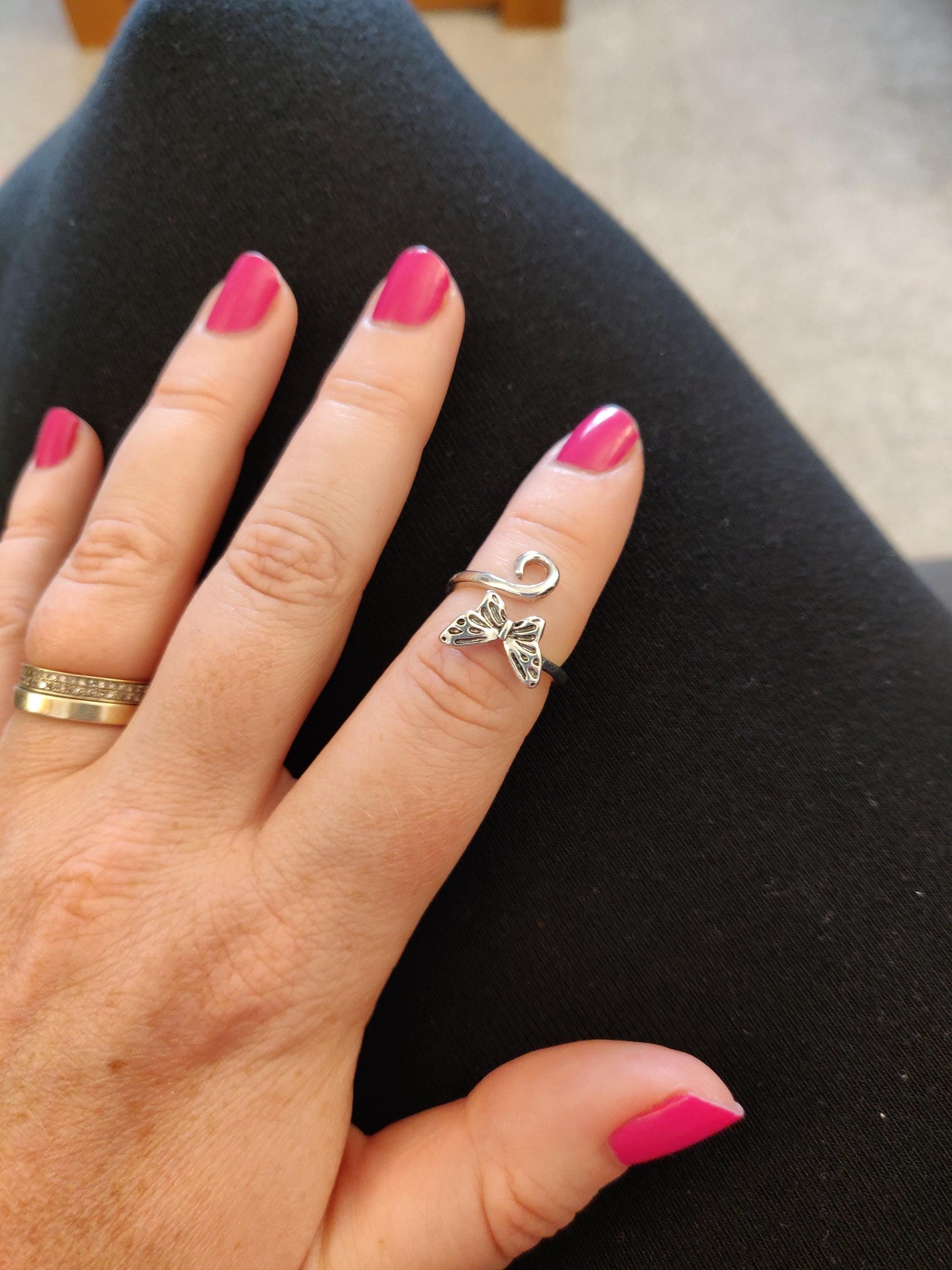 Crochet Tension Ring, Cat Adjustable Ring, Crochet Lovers Gift, Crochet Accessories, Cat Silver Jewellery, Unique Statement Ring, Yarn Guide