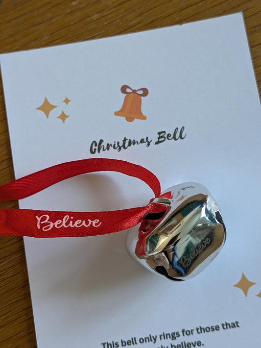 Christmas Bell, I Believe Bell, Hanging Christmas Tree Decoration, Pocket Hug, Bell Only Rings for Those who Believe in Santa, Xmas eve Box