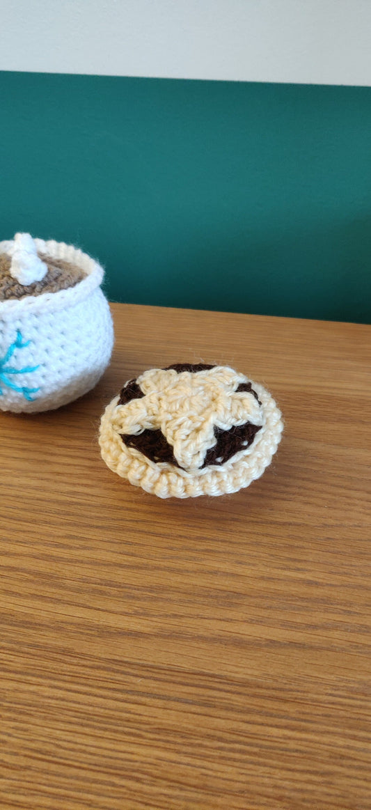 Crochet Christmas Ornaments, Mince Pie and Hot Chocolate, Set of Two