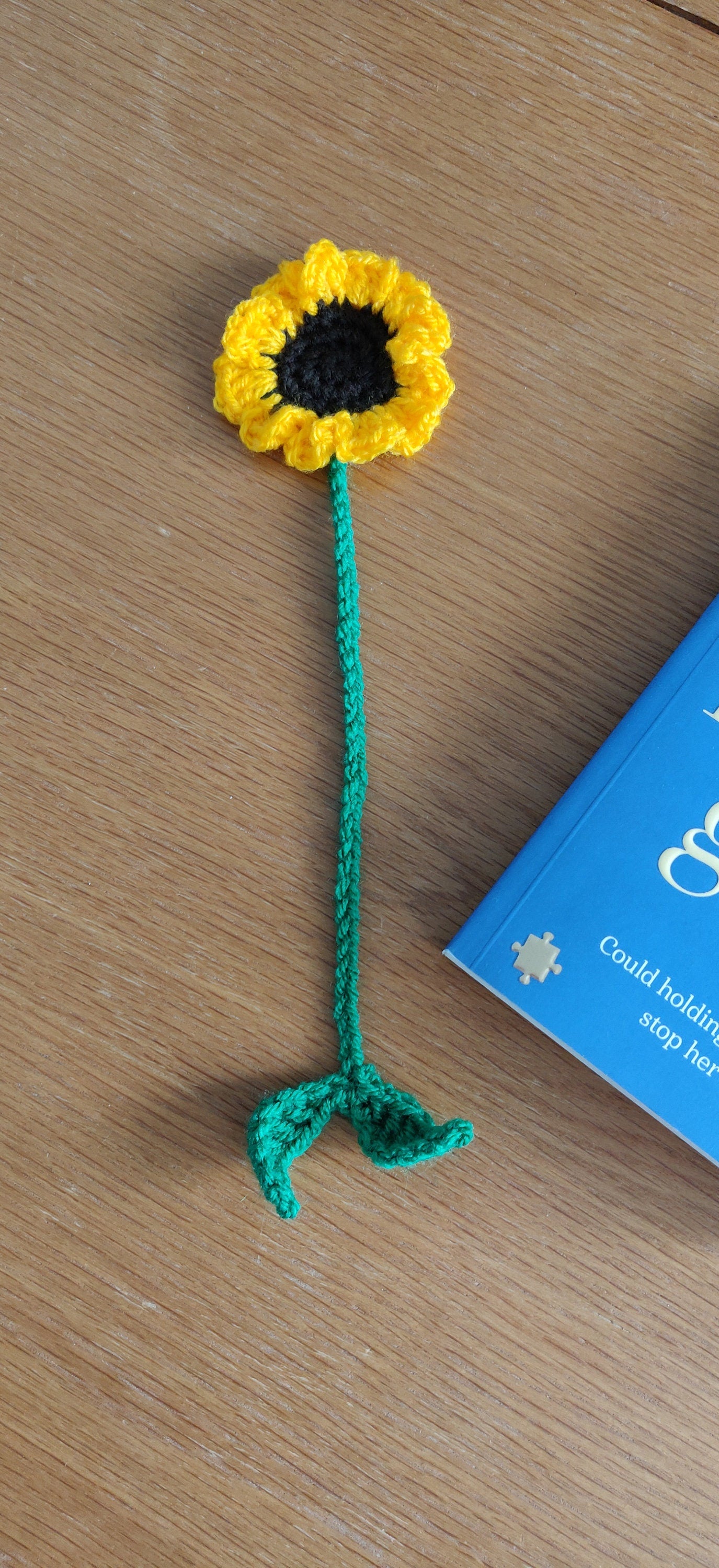 Crochet Sunflower Bookmark, Book Lover Gift