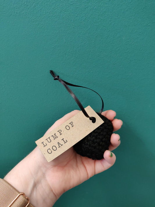 Lump of Coal, Naughty List Gift, Stocking Filler, Joke Christmas Gift, Funny Novelty Present, Crochet Hanging Ornament, Adult Gift
