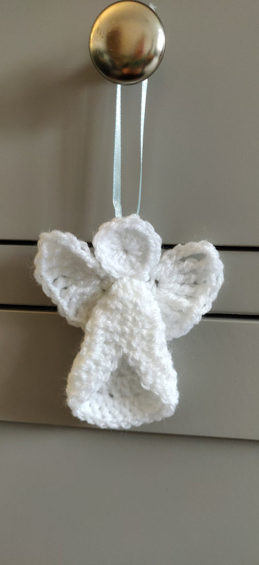 Crocheted Angel Christmas Ornaments, Set of Three, Memorial Decoration