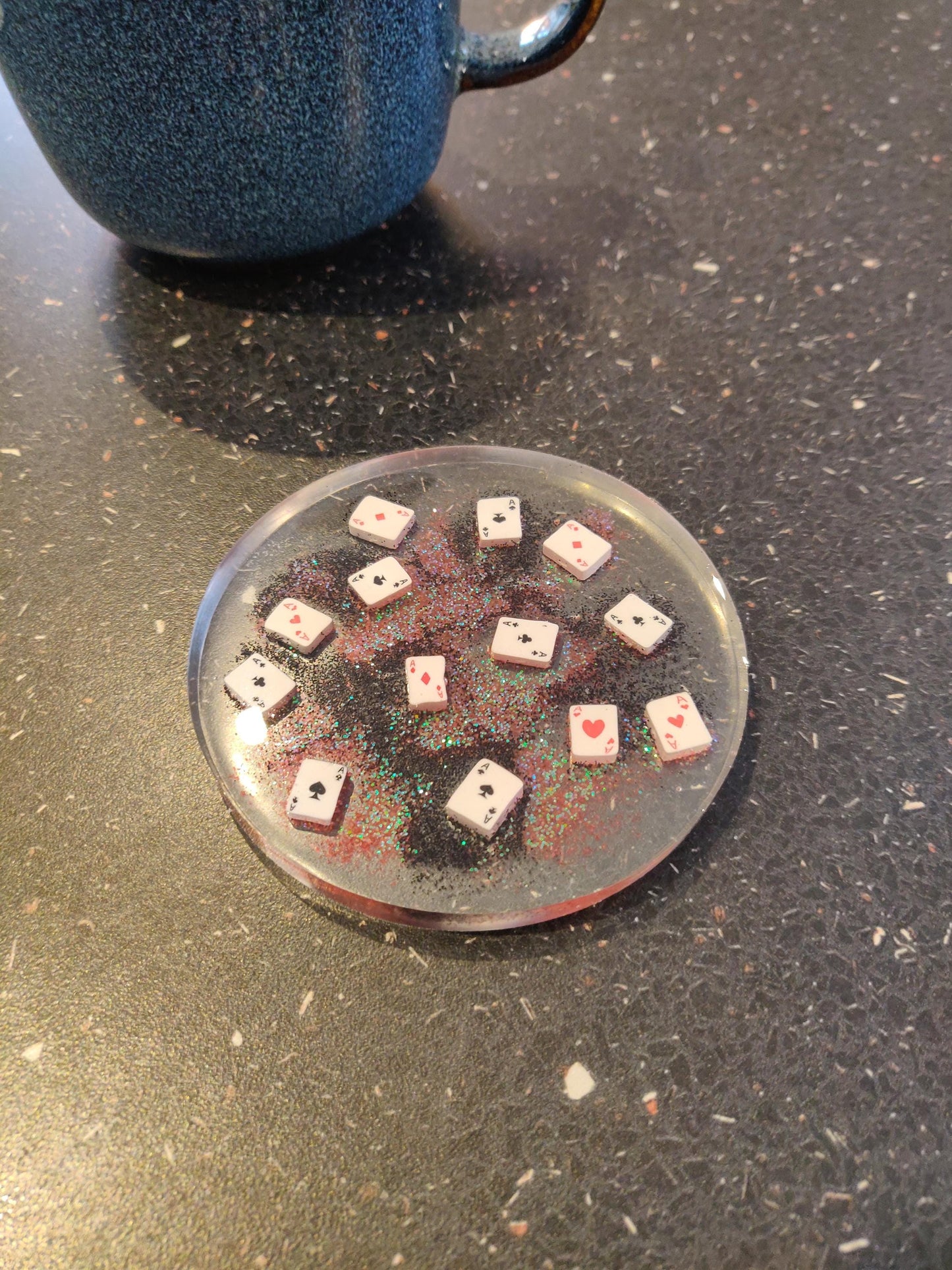 Coffee Lover Coaster, Coffee Bean Coaster, Office, Man Cave Decor, Resin Paperweight, Unique, Fun Gift for Dad, Espresso Mat, Latte Gift