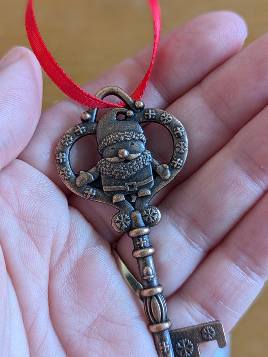 Santa Key, Hanging Christmas Tree Decoration, Pocket Hug, Xmas Eve Box, Magic Father Christmas Chimney Alternative, Traditional Key