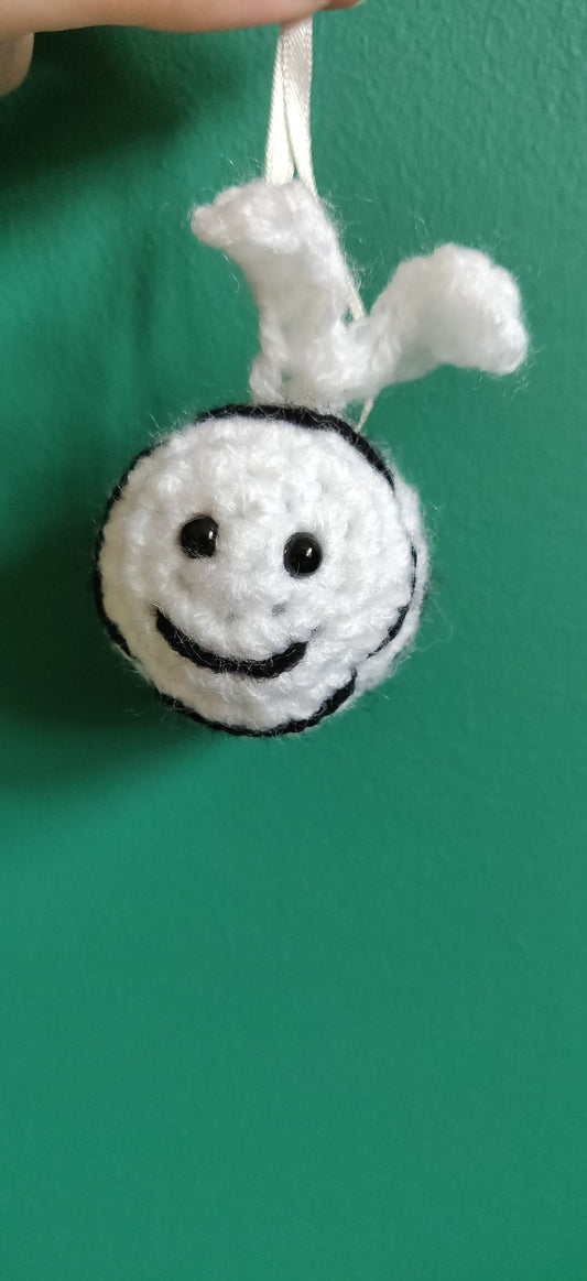 Crocheted Halloween Bee Decoration, Spooky Hanging Bee
