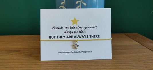 Friends Are Like Stars Bracelet, Star Bracelet, Friendship Bracelet, Birthday Gift, Star Charm Bracelet, Yellow Bracelet for Him, Her
