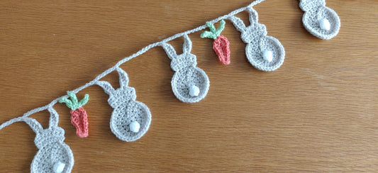 Gray Bunny Garland, Easter Bunny Rabbit and Carrot Bunting, Easter Decorations, Easter Gift, Animal Decorations, Easter BuntingCarrot