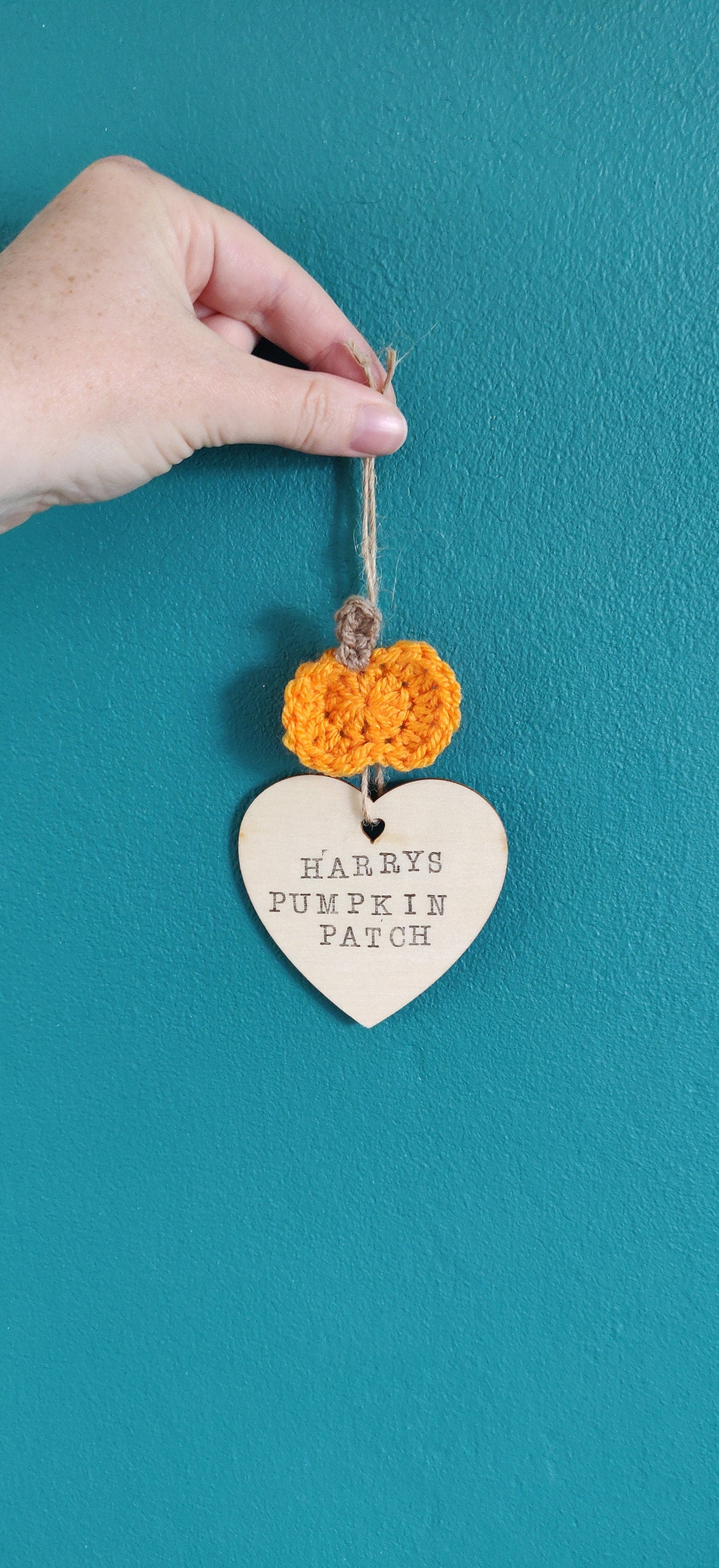 Personalized Pumpkin Patch Wooden Sign: Crochet Pumpkin Autumn Decor