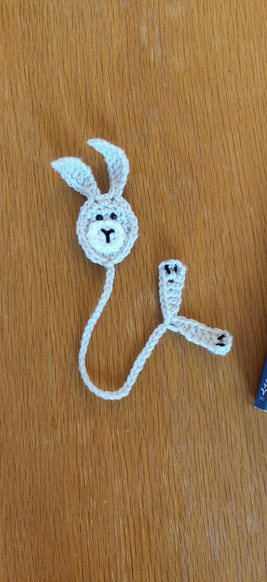 Bunny Bookmark, Crochet Rabbit Gift, Bunny Ears, Bunny Tail, Easter Bunny Decorations, Grey Hare Book Marker, Hare Gift, Spring Brown Bunny