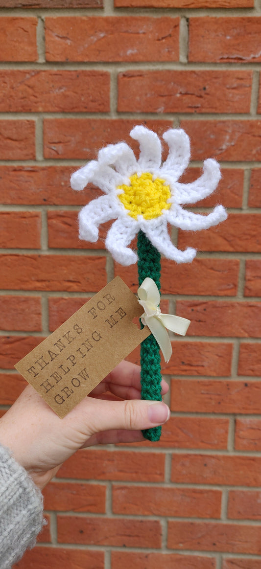 Daisy Teacher Gift, Gifts for Teachers, Thank You for Helping Me Grow, Personalised Teacher Assistant Gift, Artificial Daisy, Fake Daisy