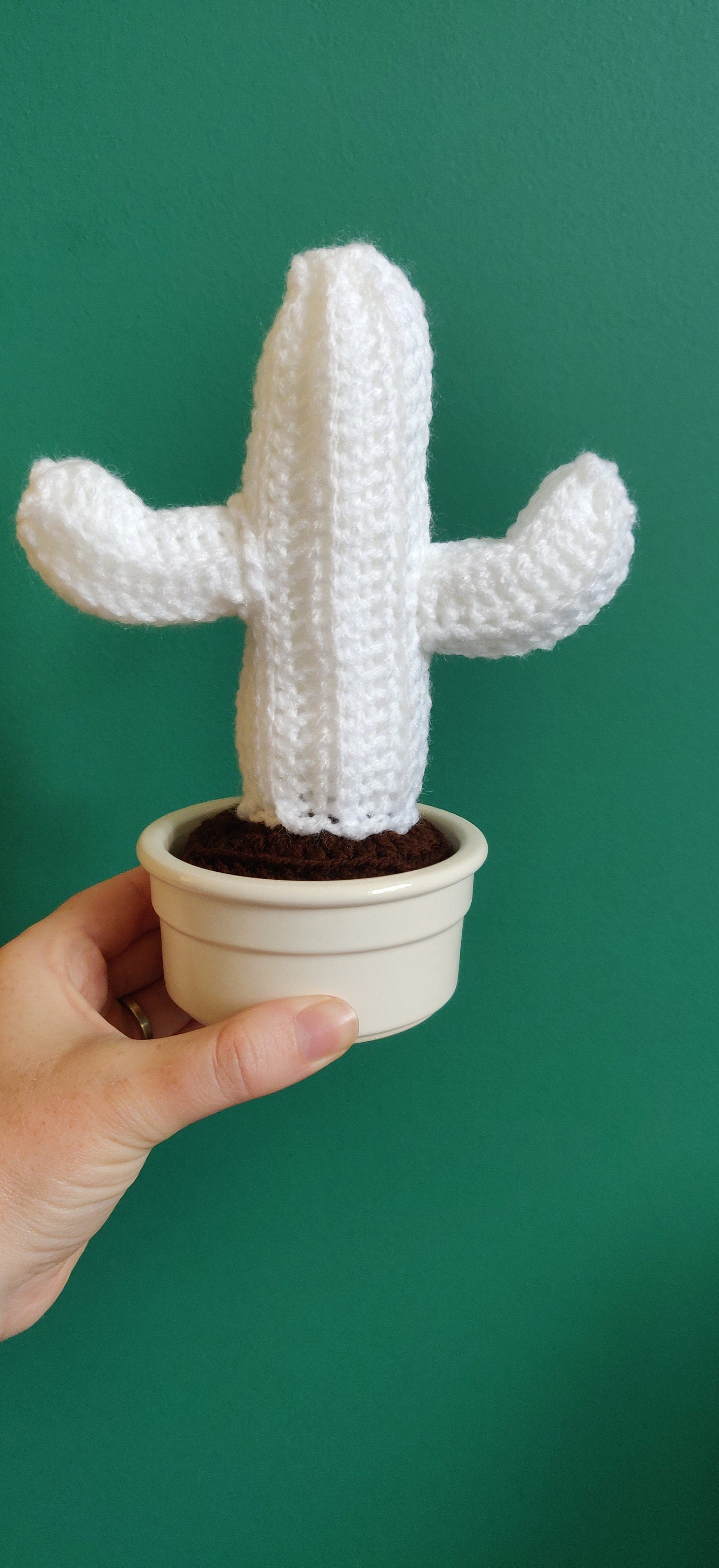 Ghost Cactus Halloween Decoration, White Ghost, Halloween Ghost, Unique Halloween Decor, Crochet Ghost, Ghost Face, Halloween Cactus