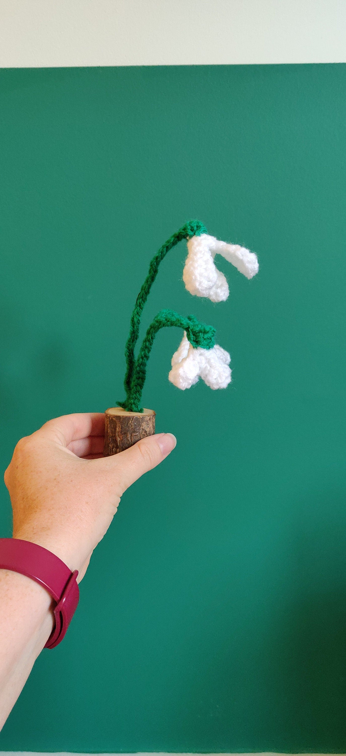 Artificial Snowdrop Flowers, White Flowers, Winter Flower Ornament, Miscarriage Keepsake, Baby Loss, Floral Decoration, Fake Crochet Flower