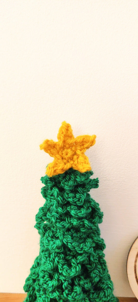 Crochet Mini Christmas Tree with Star: Handmade Holiday Decor