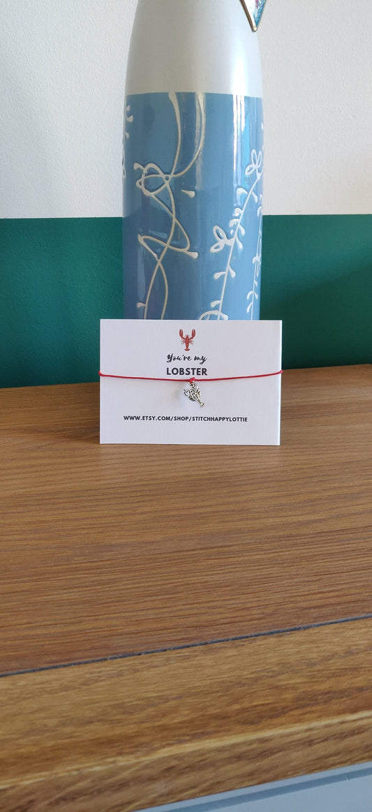You're My Lobster Bracelet, Red String Lobster Charm, Anniversary Gift