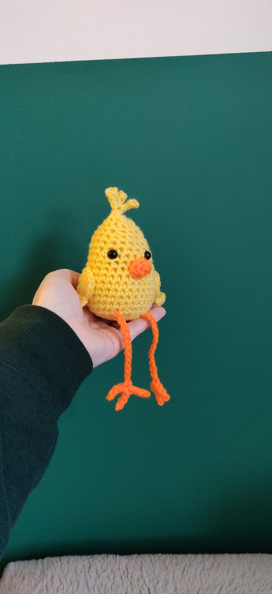 Crochet Baby Chick, Shelf Sitter, Shelf Buddy, Easter Decoration, Yellow Spring Chicken Ornament, Pastel Chick Plush, Easter Hunt Gift
