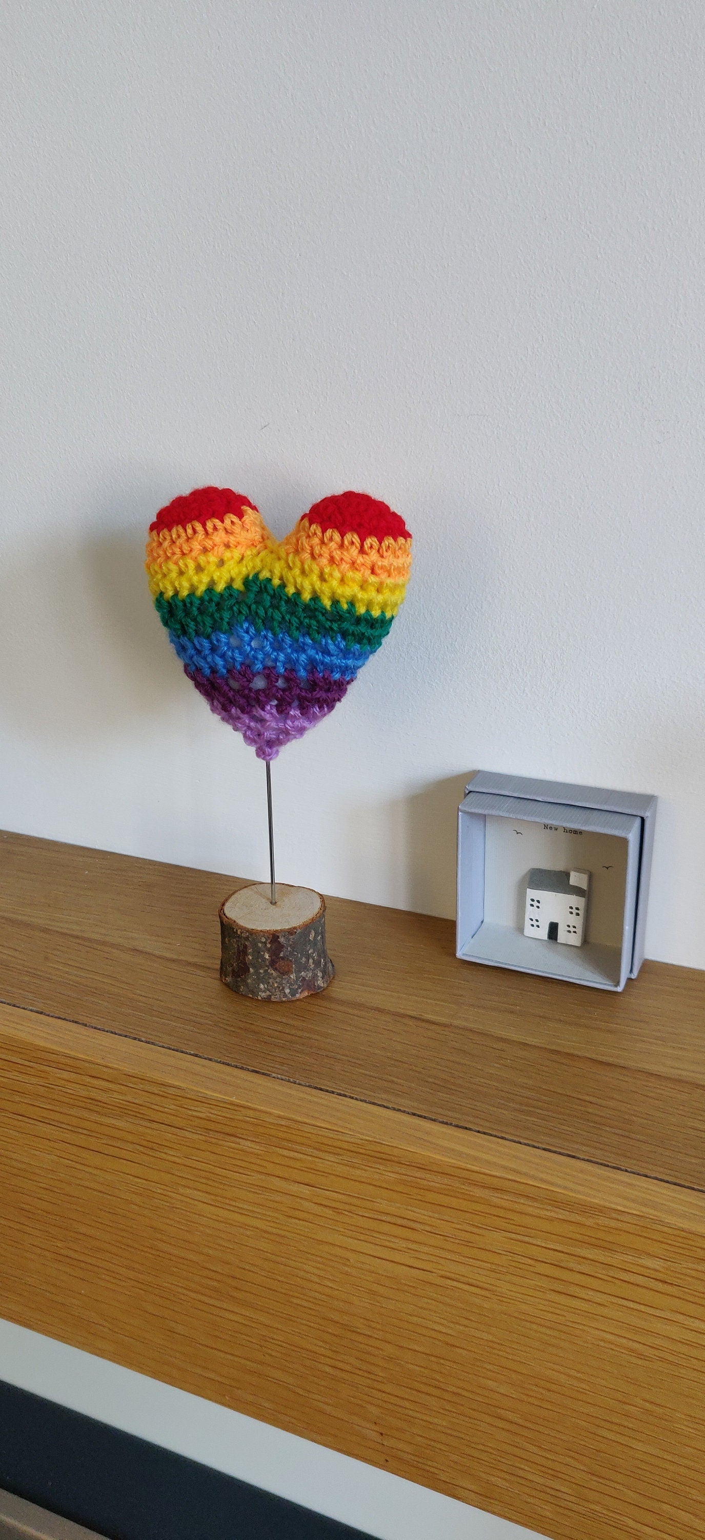 Rainbow Heart, Wedding, Engagement, Anniversary, Valentine's Gift, Heart Ornament, Wire Heart, Romantic Gift, Personalised Valentine Gift