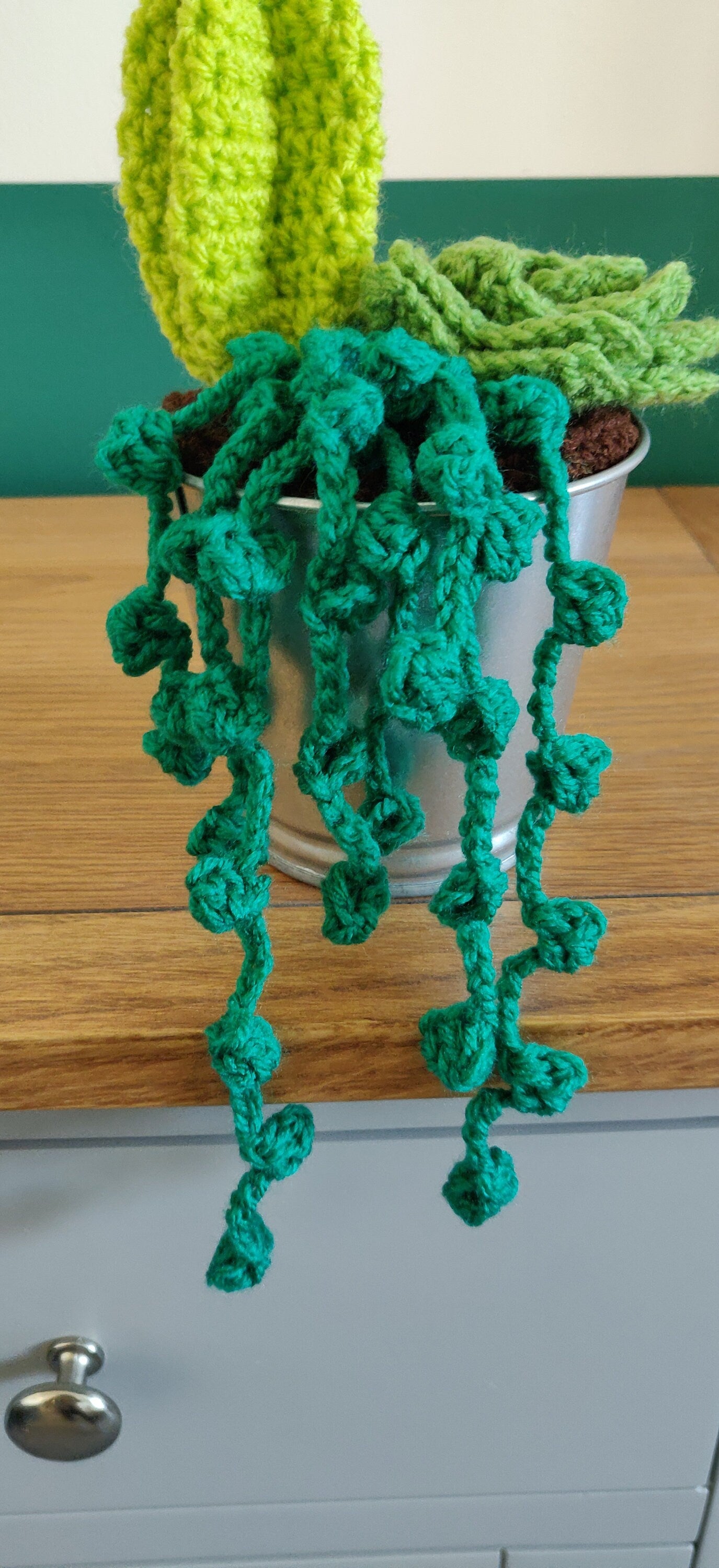 Crochet Succulent and Cacti Plant Pot, Forever Artificial Plant, Unique Birthday Gift, Porch Decor, Forest Green Decor, Indoor Plant Pot