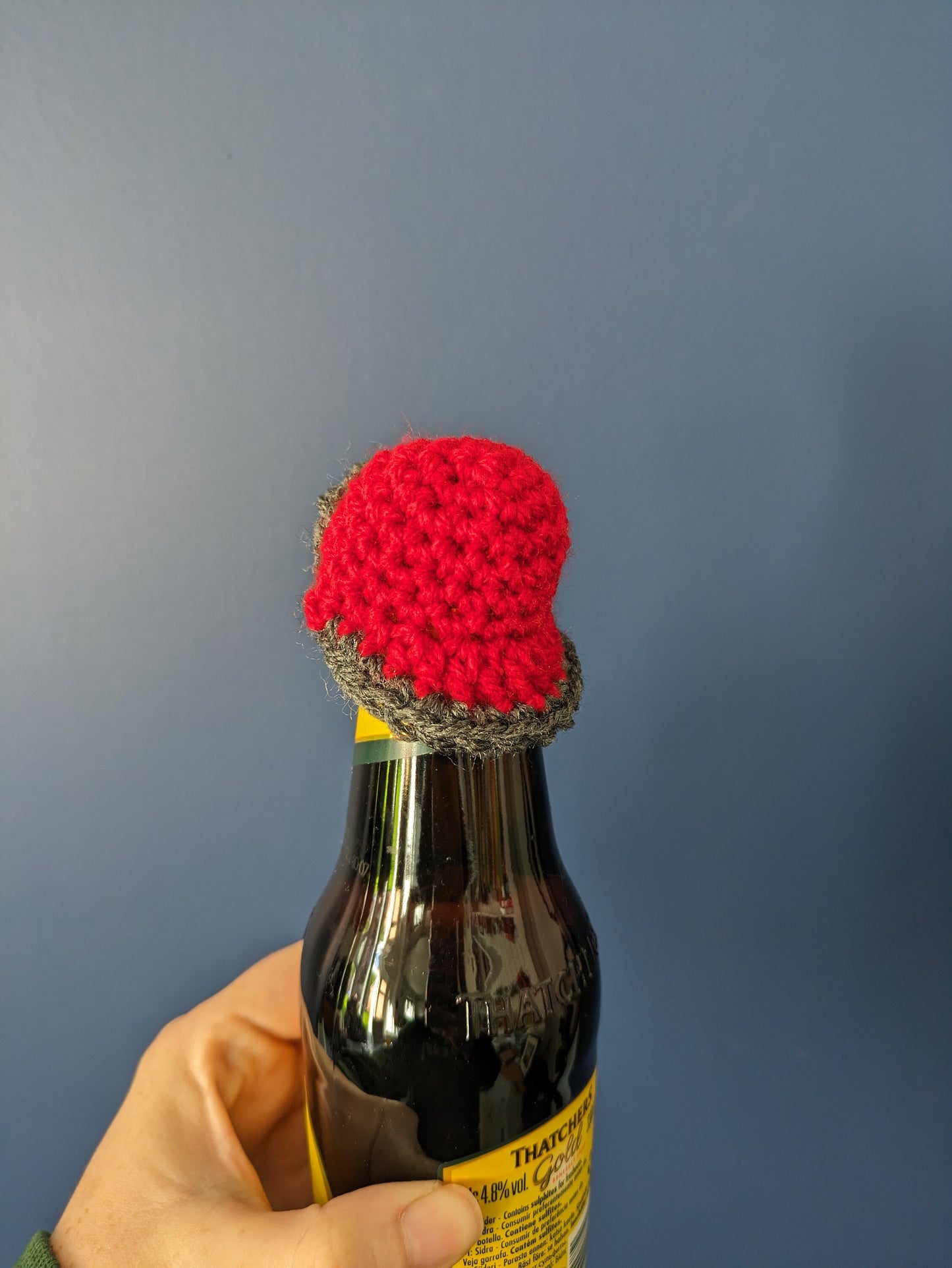 Red Firefighter Helmet Bottle Topper: Fireman Gift, Tree Decoration