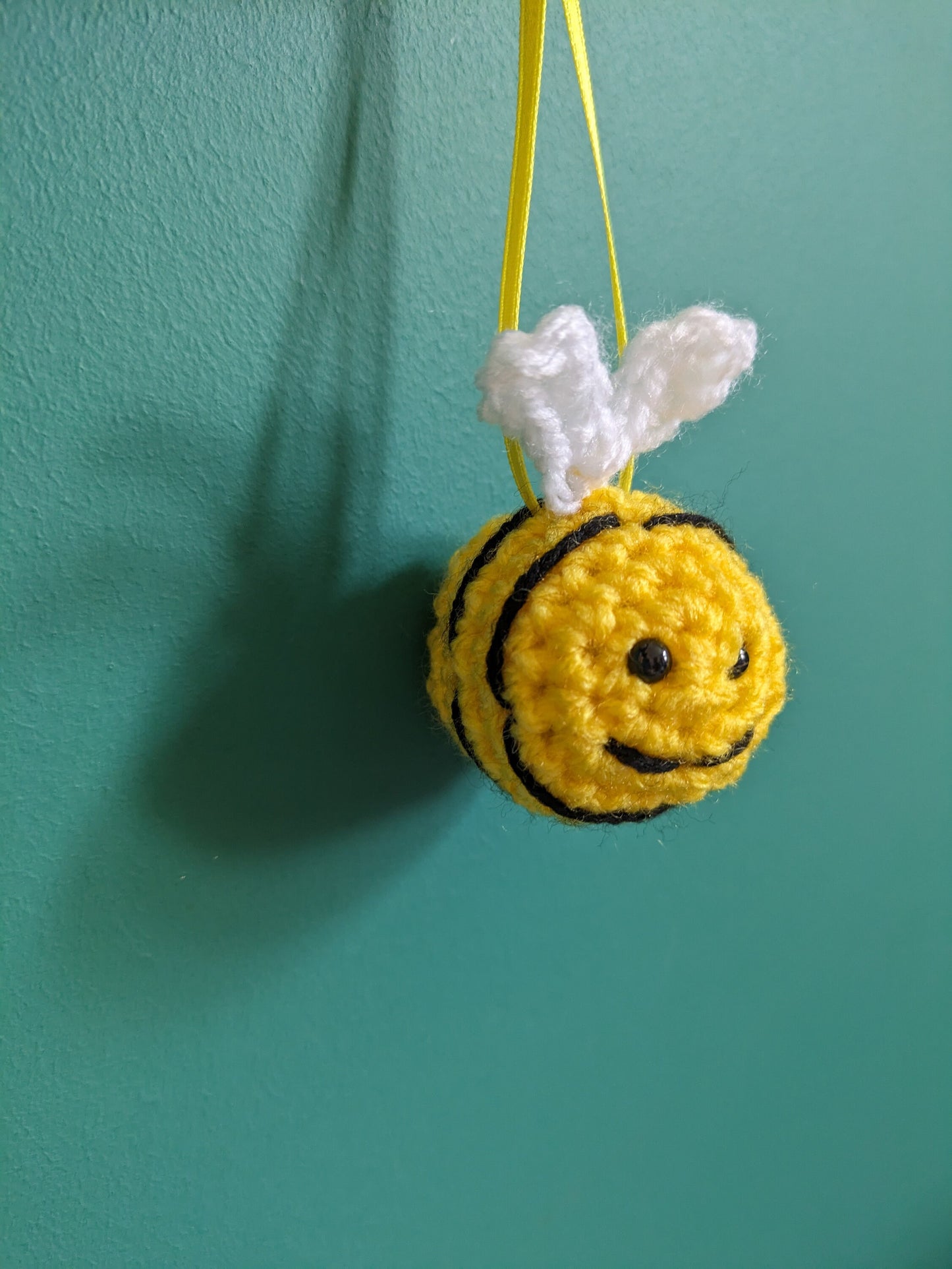 Crochet Bumblebee Ornament: Bee Happy Gift, Door/Wall Hanging