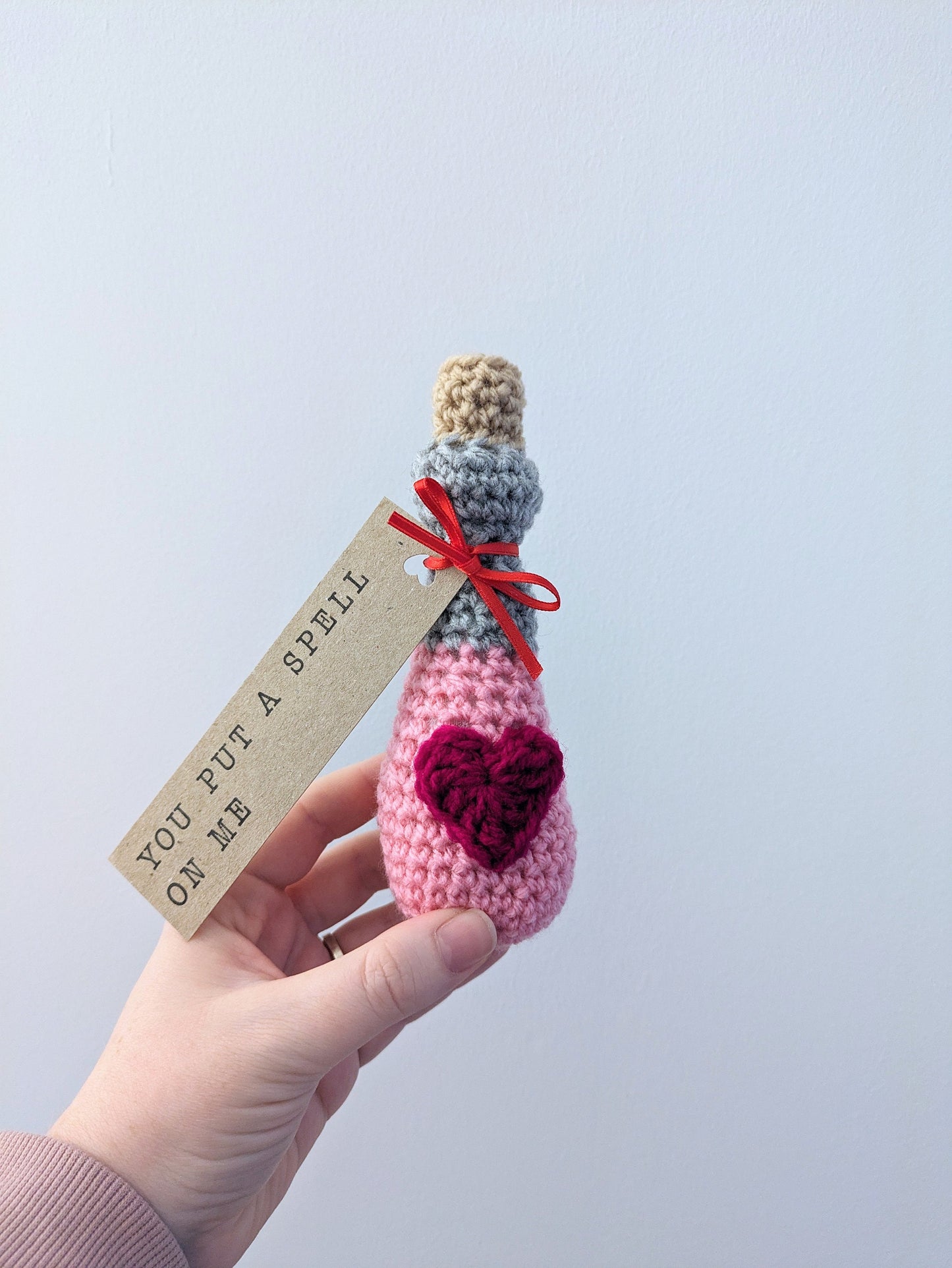 True Love Potion, You Put A Spell On Me, You are Magic, Valentine's Gift, Wife Gift for Anniversary, Witch Ornament, Pink Potion Bottle