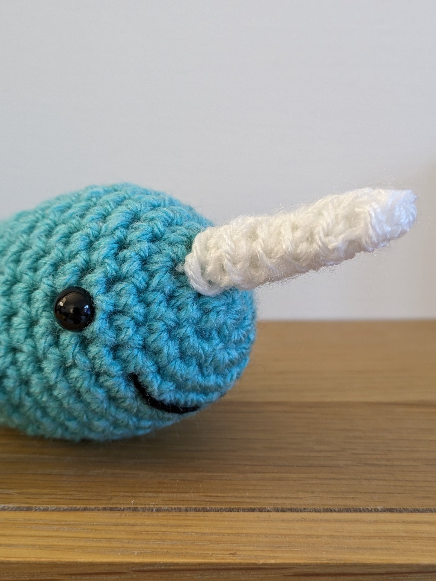 Crochet Narwhal Plush: Blue 'Unicorn of the Seas' Ornament