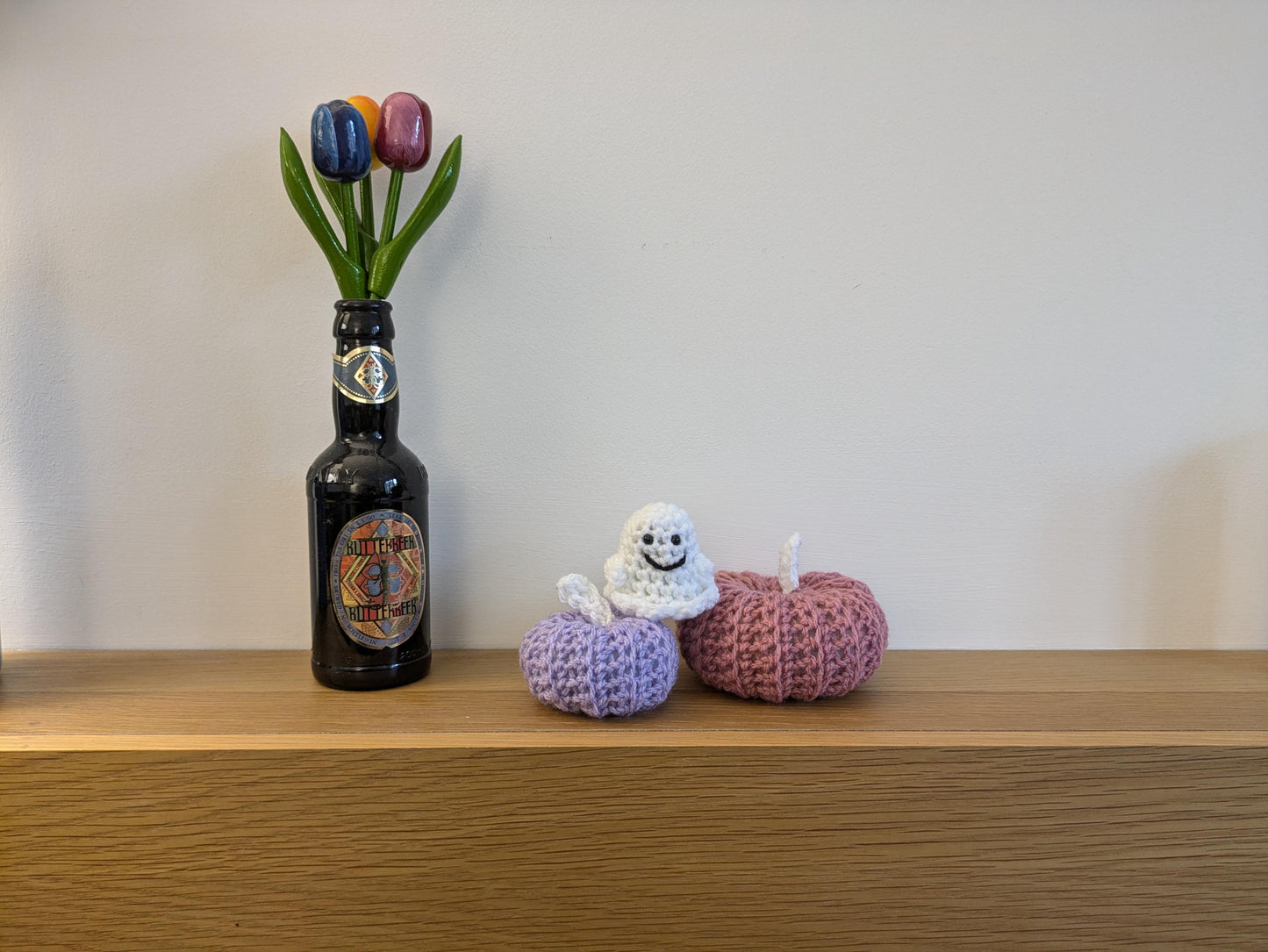 Crochet Pastel Pumpkin, Mini Amigurumi Ghost, Fall Tiered Tray Decor