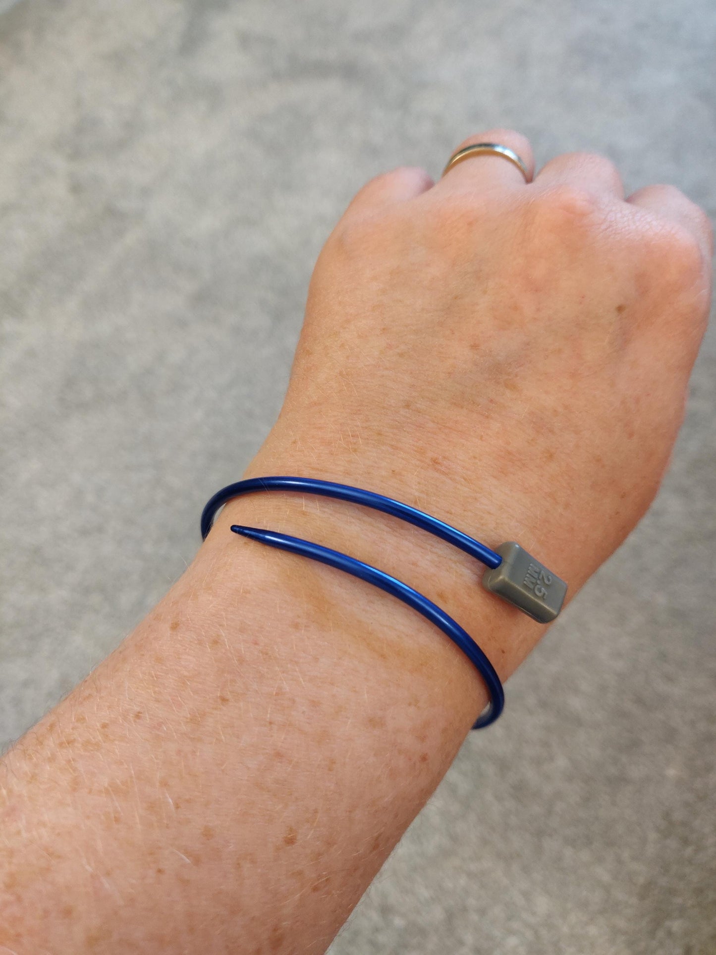 Recycled Knitting Needle Bangle Bracelet, Handmade Knitters Gift