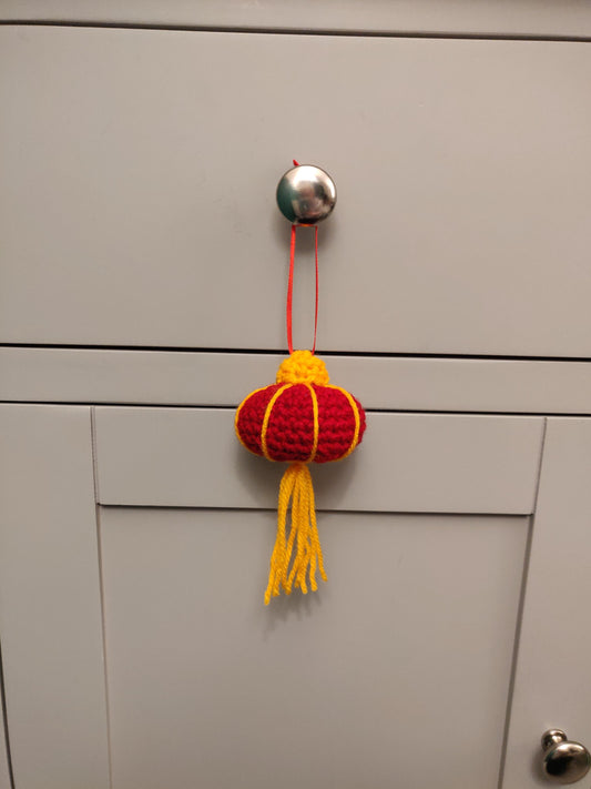 Crochet Chinese Red Lantern, Lunar New Year Car Decor