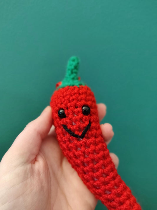 You're a Hottie, Fun Valentines Gift, Wool Anniversary Present, Crochet Pepper, Chilli Lover Gift, Personalised Gift Tag, Unique Amigurumi