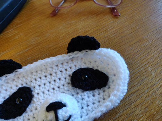 Crochet Glasses Tray, Panda Bear Glasses Holder, Cute PandaGift, Gift for Glasses Wearer kids, Personalised Animal Glasses Accessories, Case
