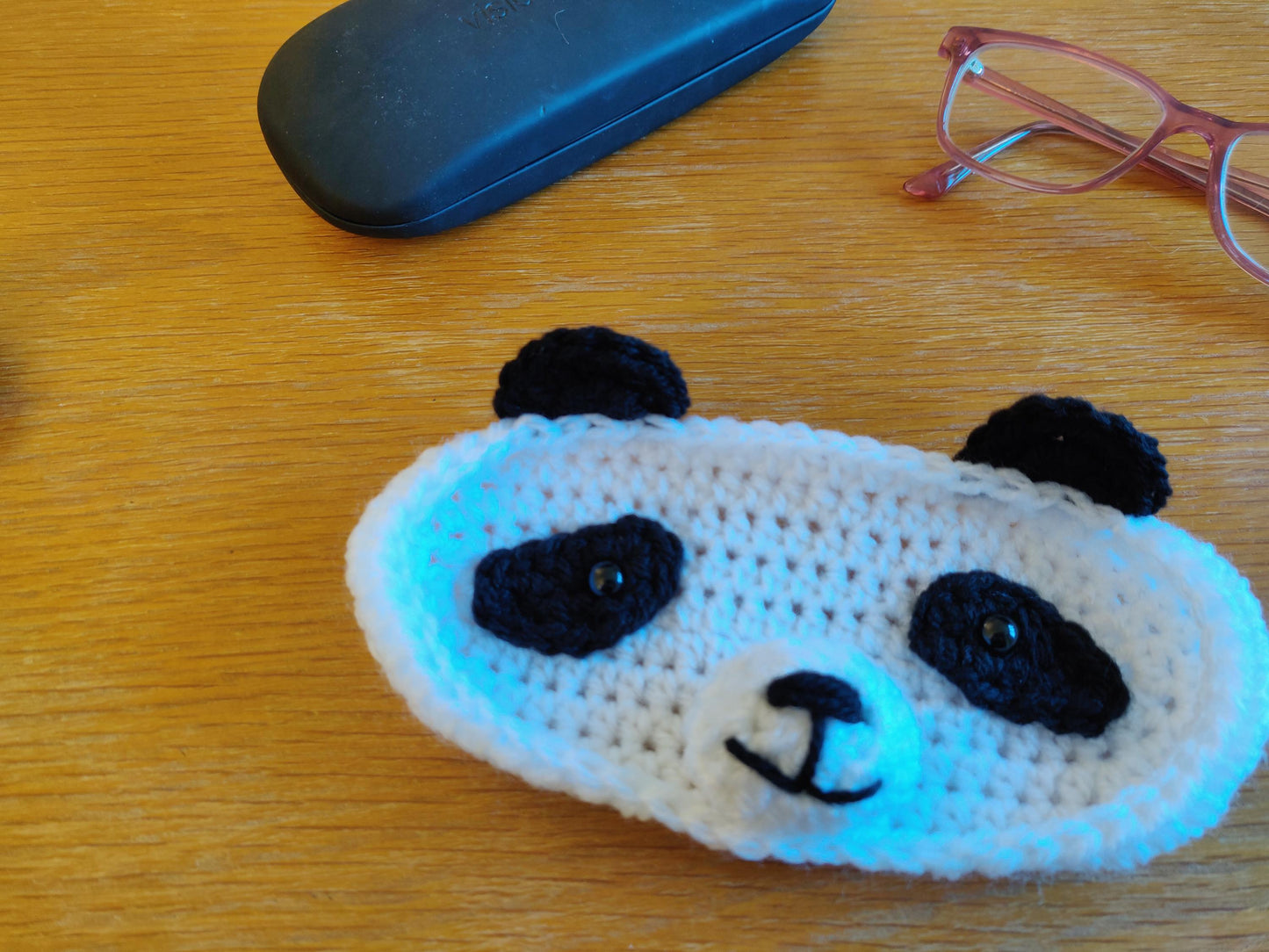 Crochet Glasses Tray, Panda Bear Glasses Holder, Cute PandaGift, Gift for Glasses Wearer kids, Personalised Animal Glasses Accessories, Case