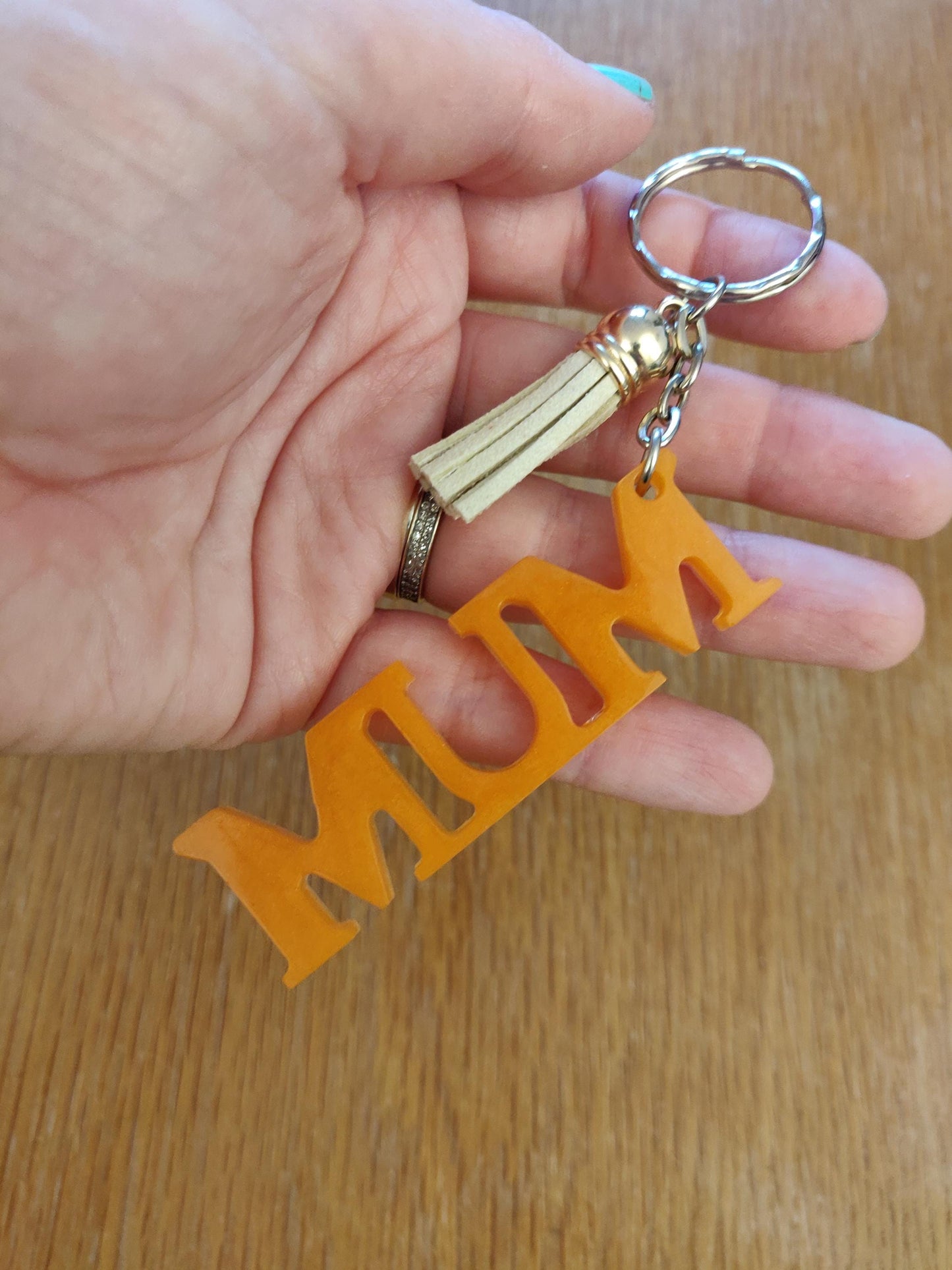 Pink Flamingo Resin Keychain, Bird Keyring with Tassel, Handmade Bag Charm