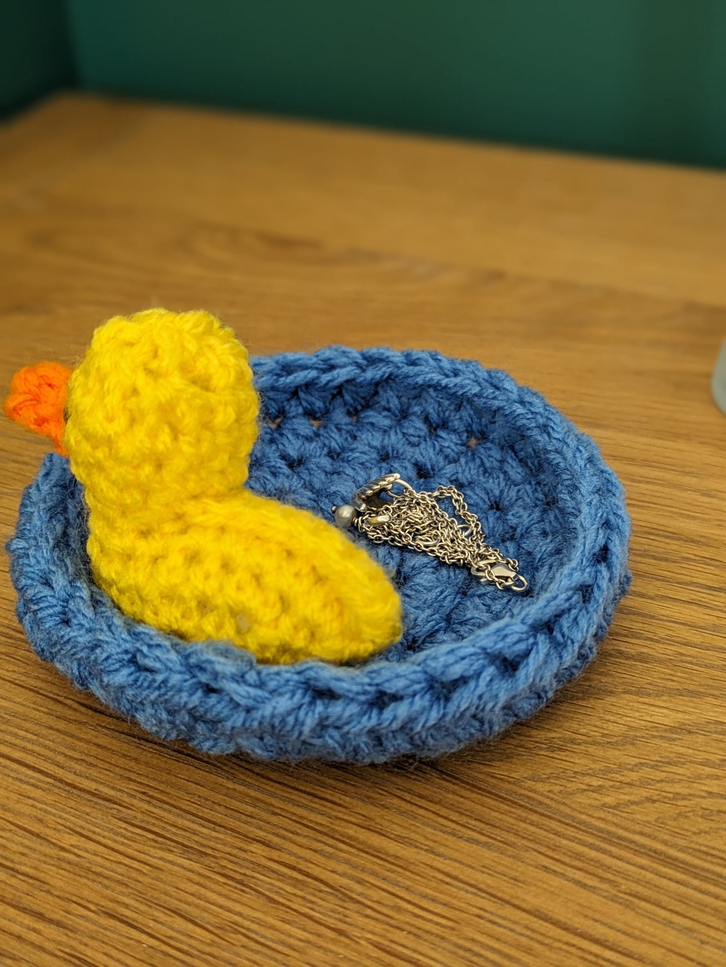 Duck Trinket Dish, Crochet Duck Ring Dish, Ring Holder, Ring Tray, Jewellery Holder, Gifts for Her, Mother's Day Gift, Animal Ring Dish,