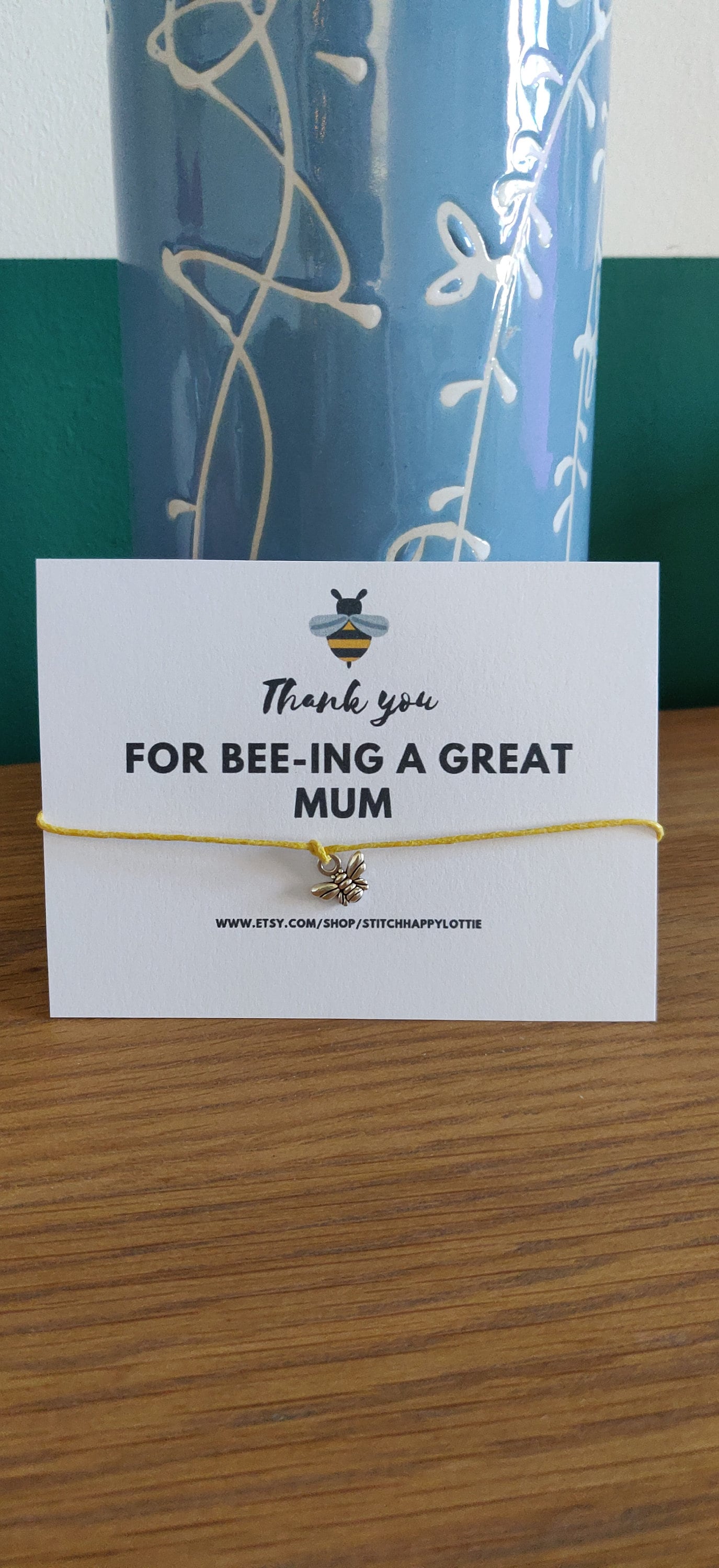 Thank you for bee-ing A Great Mum, Mother's Day Bee Charm Bracelet, Gift For Mum, Jewellery Bracelet For Mum, Mother's Day Card and Gift.