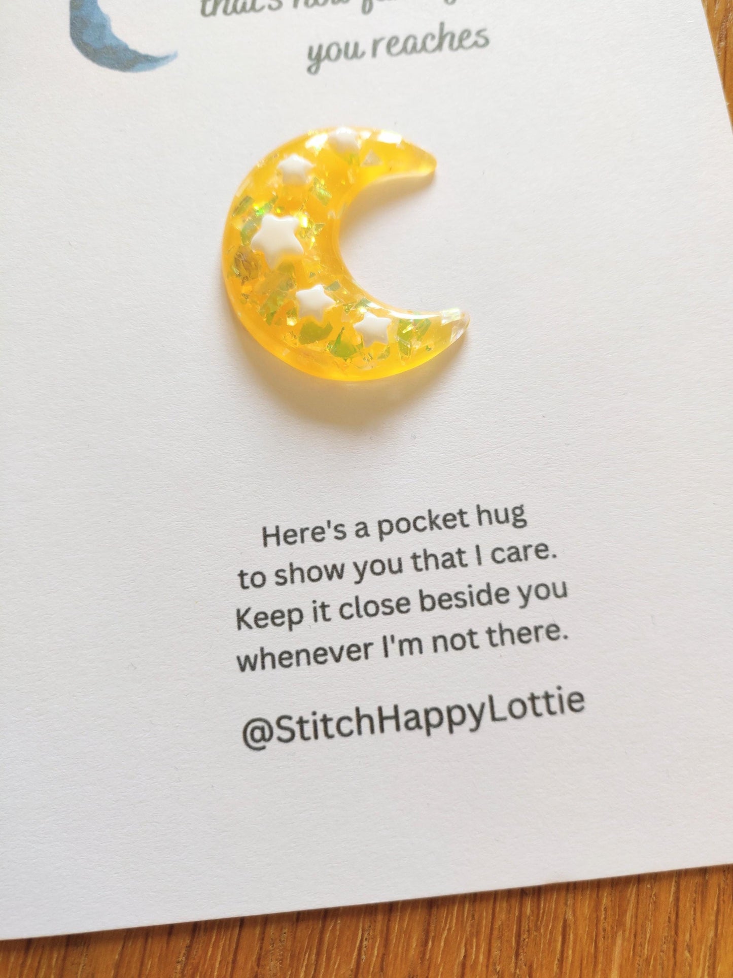 Resin Moon Pocket Hug Token: Thinking of You Gift