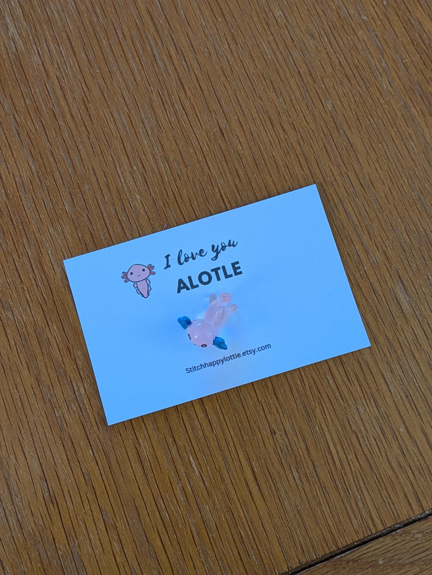 I Love You Alotle, Axolotl Pocket Hug, Salamander, Mini Axolotl, Stocking Filler, Birthday Gift for Him, Her, Valentine, Anniversary