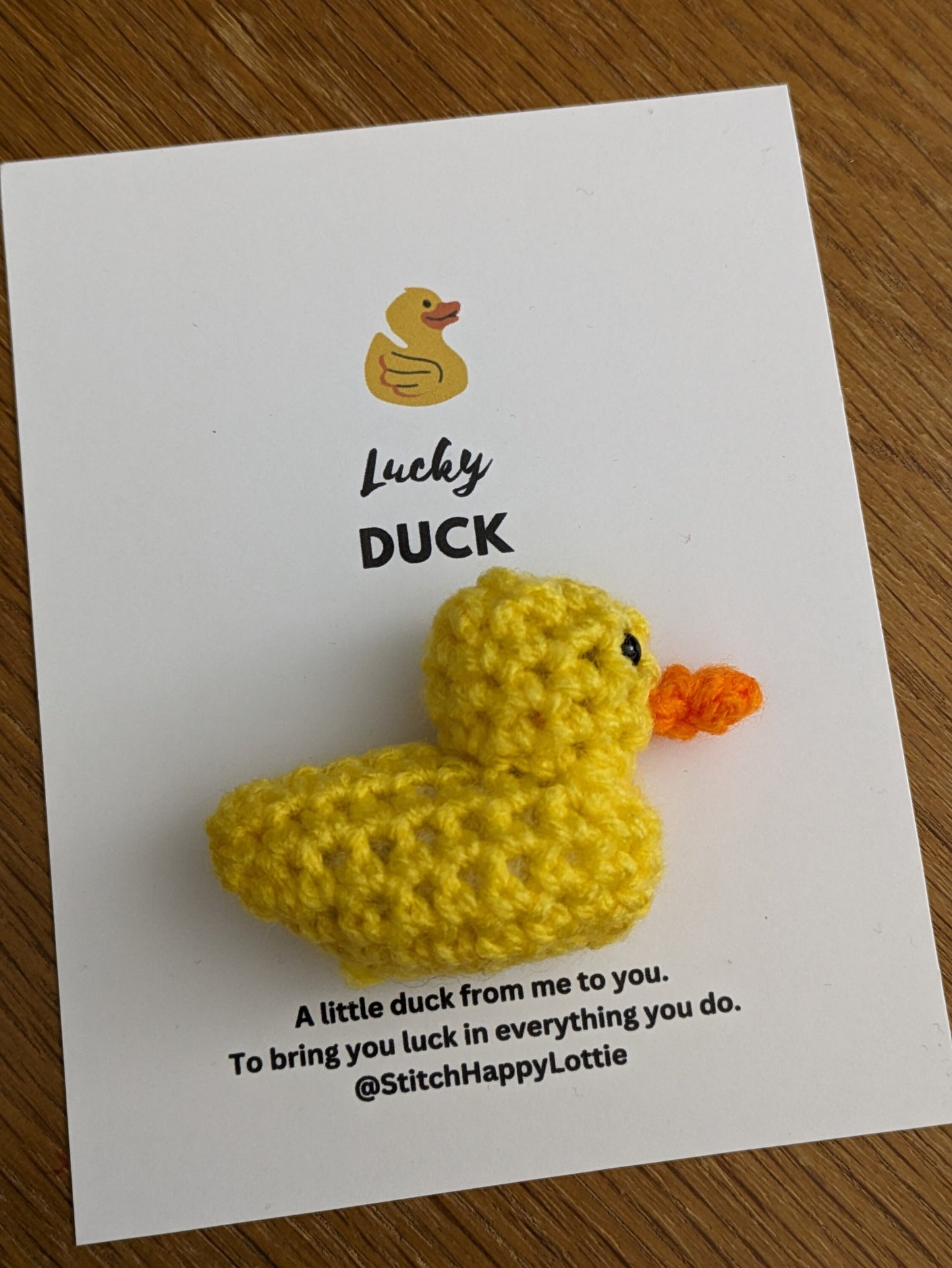 Lucky Duck Card, Good Luck Gift, New Job, New Home, Exams, Yellow Rubber Duck, Fun Gift, Duck Lover