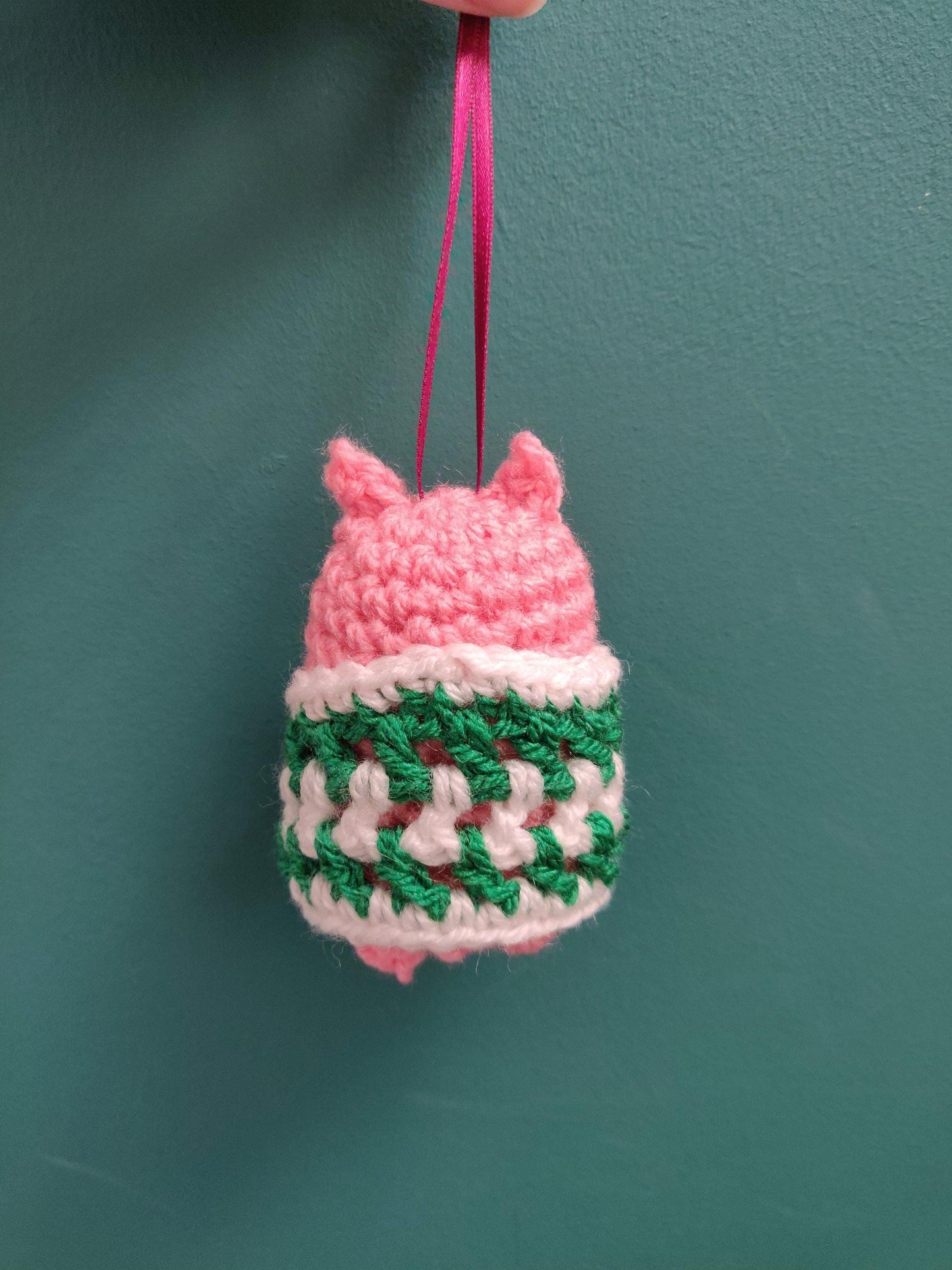 Crochet Pig In Blanket, Funny Christmas Decor, Vegetarian, Vegan Fun Gift, Xmas Hanging Decorations, Secret Santa Amigurumi, Kawaii Dec