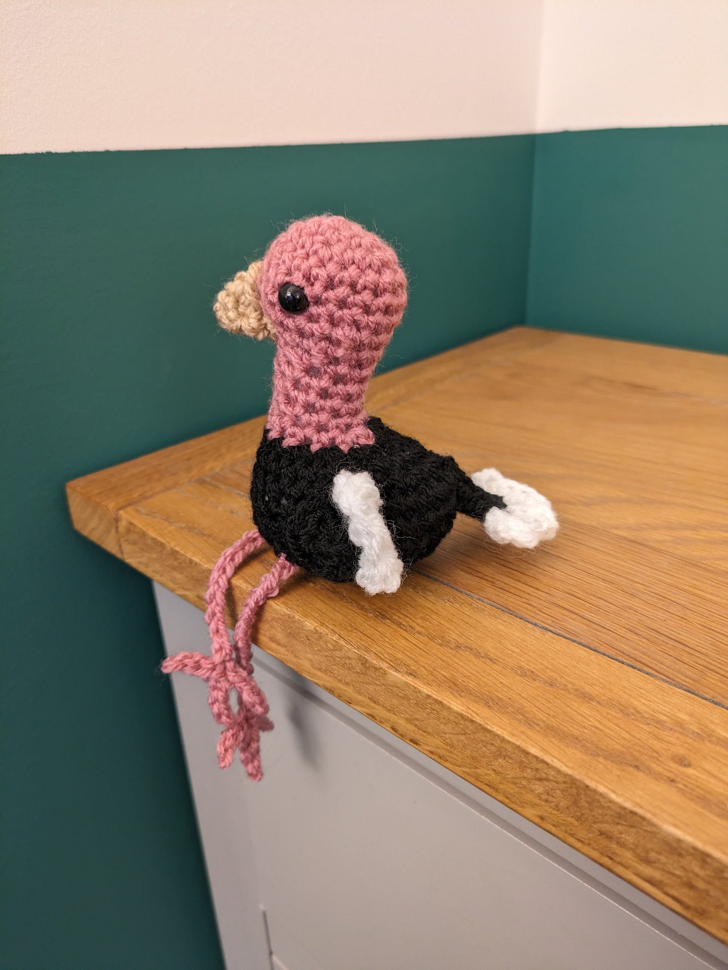 Ostrich Gift, Ostrich Feather Boa, Bird Figurine, Plush, Birthday Gift, Ostrich Egg, Head in the Sand, Emu Bird Ornament, Crochet Bird