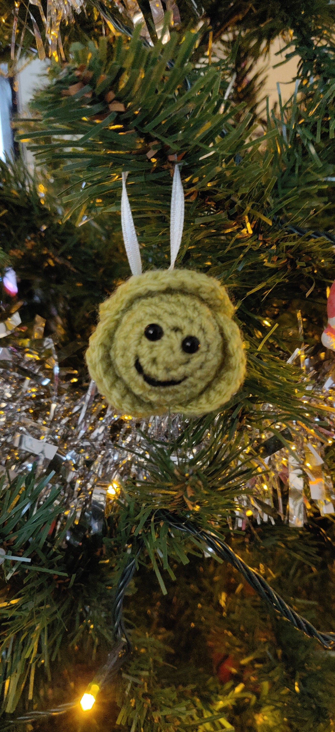 Crochet Brussel Sprout Christmas Ornament, Sprout Lover Gift