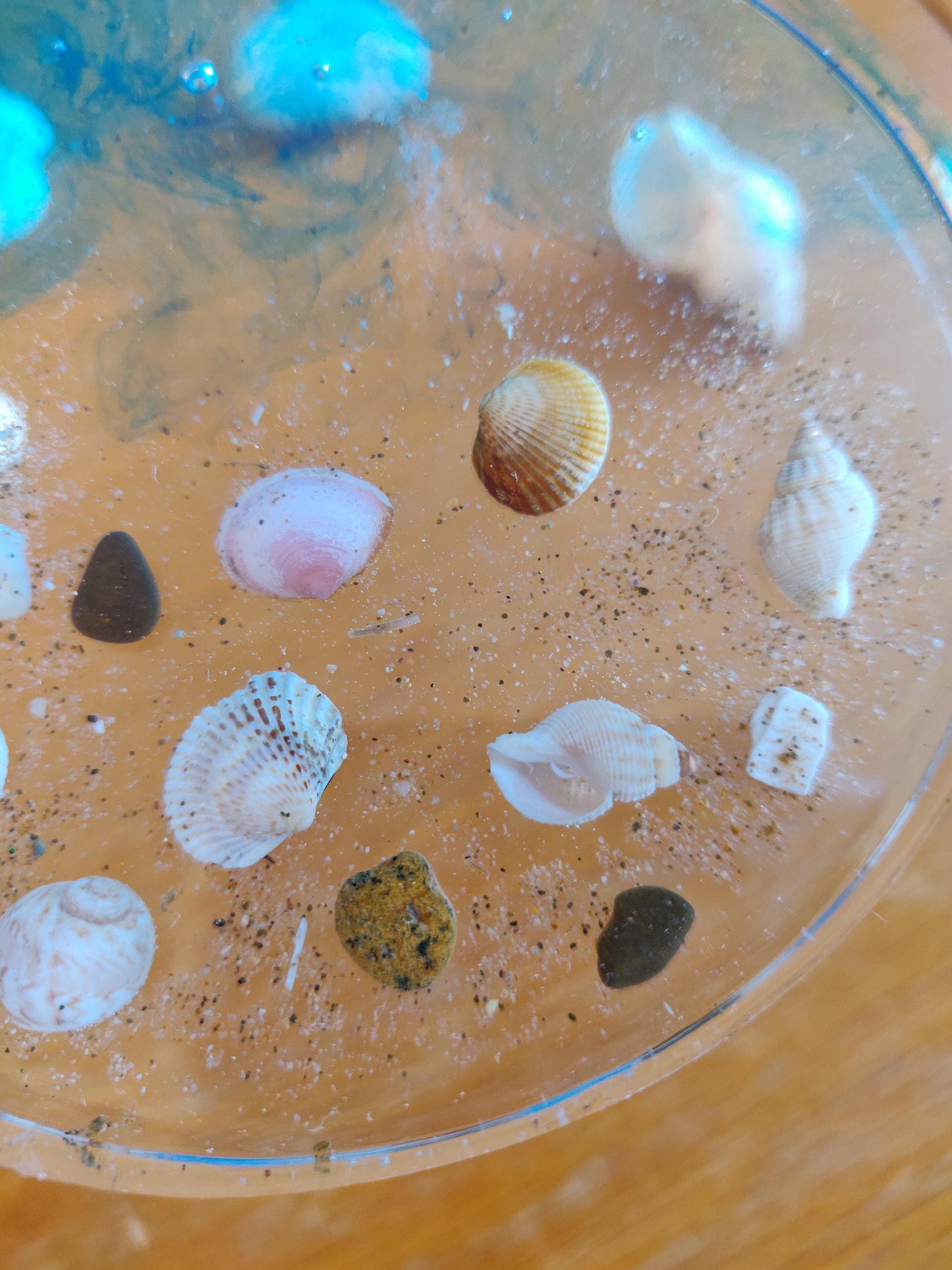Seashell Resin Coaster for Beach Lovers, Beach House Decor, Ocean Inspired Handmade Coaster with Real Shells and Sand, Mini Shells