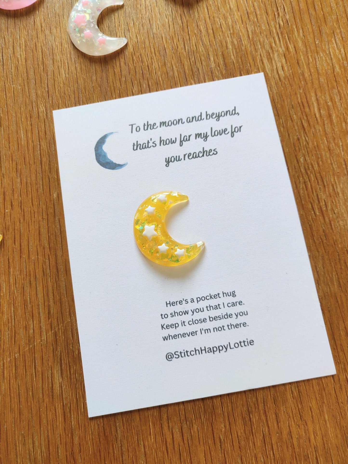 Resin Moon Pocket Hug Token: Thinking of You Gift
