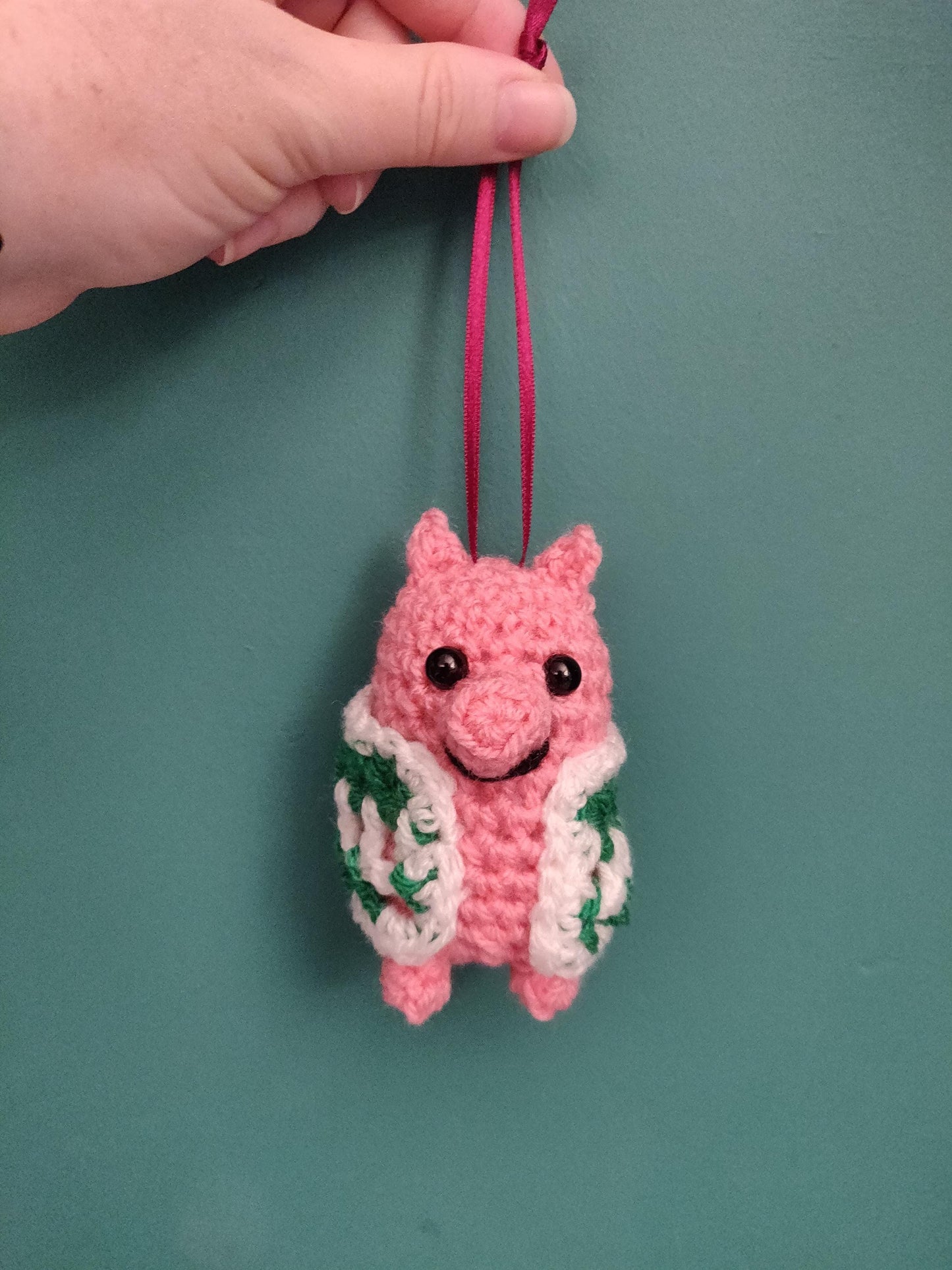Crochet Pig In Blanket, Funny Christmas Decor, Vegetarian, Vegan Fun Gift, Xmas Hanging Decorations, Secret Santa Amigurumi, Kawaii Dec