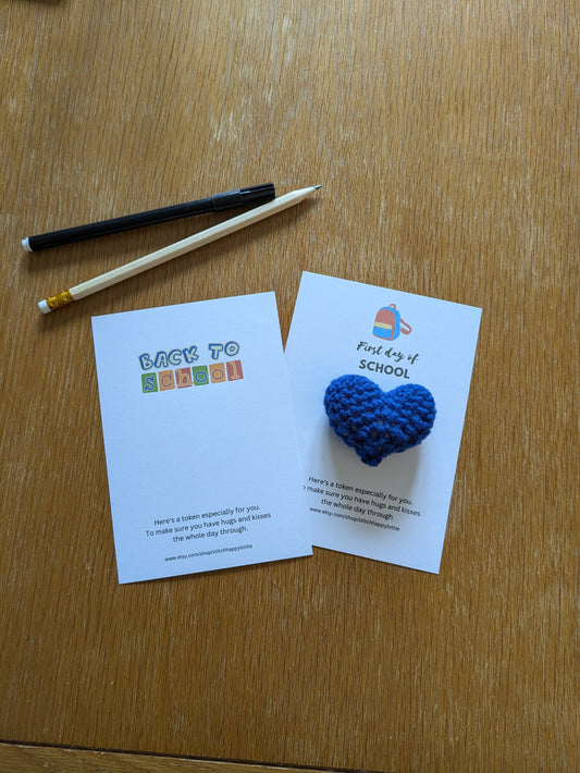 Back to School Pocket Hug, Colourful Heart Token, First Day of School, Anxiety Relief, Kids Hug Token, Personalised Gift, Starting Primary