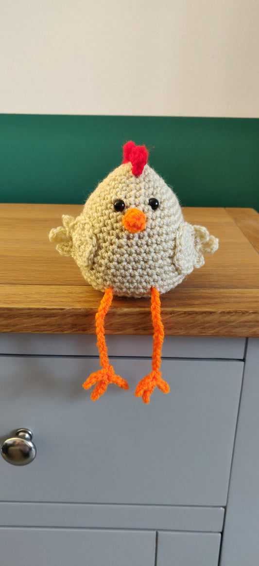 Chicken Shelf Sitter, Hen Gift, Shelf Buddy, Chicken Ornament, Figurine, Plush, Chicken Home Decor, Hen on Nest,