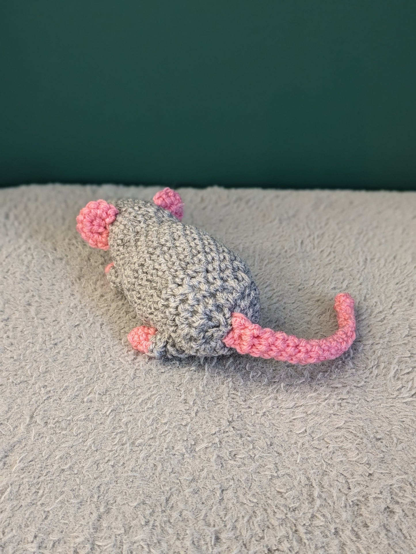 Crochet Pet Rat, Desk Buddy, Rat Lover Gift, Pink Rat Tail, Animal Plush, Personalised Pet Portrait, Memorial Keepsake Pet, Mouse, Rodent