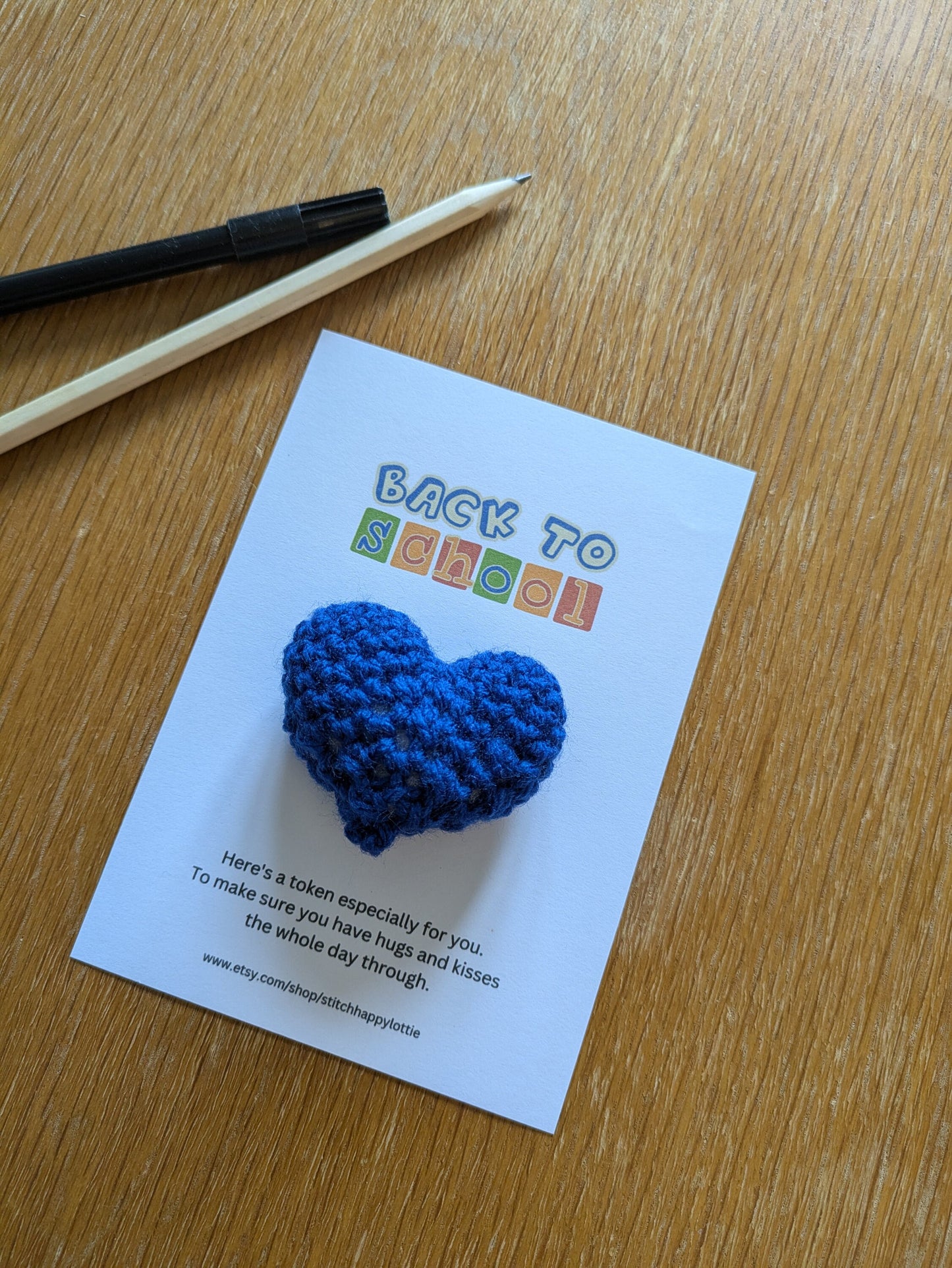 Back to School Pocket Hug, Colourful Heart Token, First Day of School, Anxiety Relief, Kids Hug Token, Personalised Gift, Starting Primary