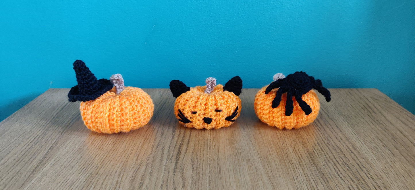 Crochet Mummy Pumpkin, Halloween Decoration
