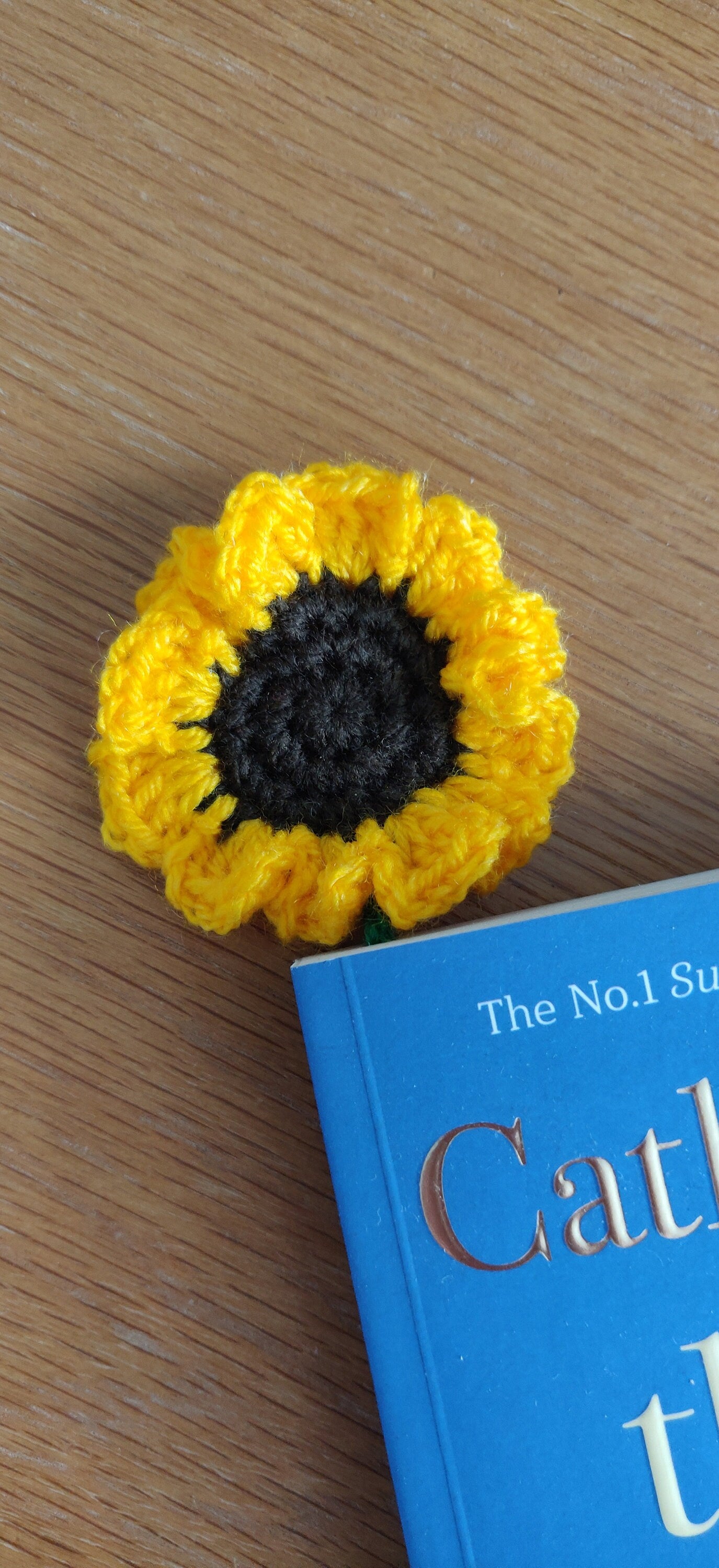 Crochet Sunflower Bookmark, Book Lover Gift