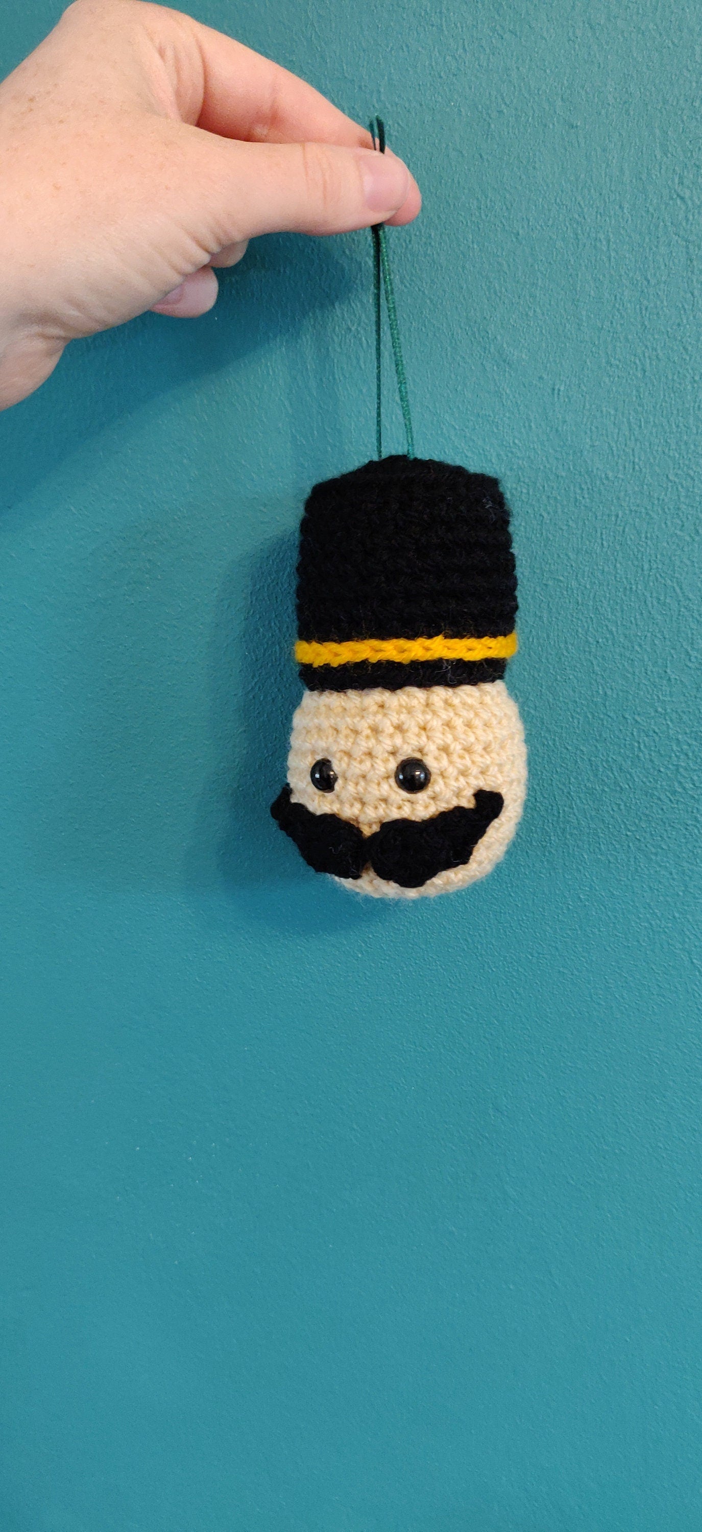 Crochet Nutcracker Ornament, Christmas Soldier Decoration